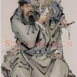 李耕《关羽像》国画人物作品图片鉴赏