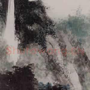 胡佩衡《漓江风雨》国画山水作品图片鉴赏