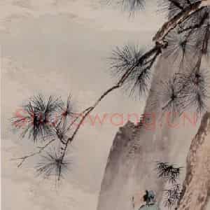 祁昆《仿马夏山水》国画山水作品图片鉴赏