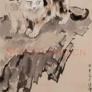 徐悲鸿《双猫》国画综合作品图片鉴赏