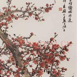 2009年 朱颖人《梅兰竹菊四条屏》国画花鸟作品图片鉴赏