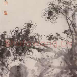 1992年 朱颖人《润物细无声》国画花鸟作品图片鉴赏