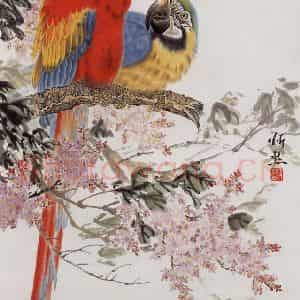 1981年 段忻然《私语》国画花鸟作品图片鉴赏