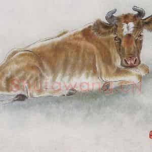2004年 段忻然《生肖系列作品：牛》国画花鸟作品图片鉴赏