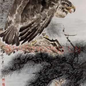 1990年 段忻然《气贯长虹》国画花鸟作品图片鉴赏