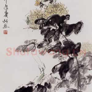 1990年 段忻然《秋趣》国画花鸟作品图片鉴赏
