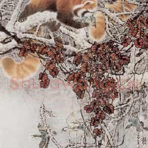 1991年 段忻然《惊霜》国画花鸟作品图片鉴赏