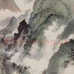 1961年 吴镜汀《层峦叠嶂》国画山水作品图片鉴赏