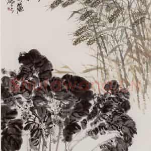 1963年 王个簃《菜肥麦秀》国画综合作品图片鉴赏