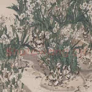 1956年 郑乃珖《水乡春色》国画花鸟作品图片鉴赏