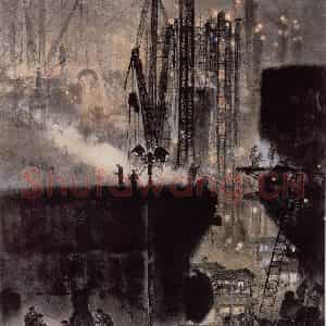 1960年 亚明《争分夺秒》国画综合作品图片鉴赏