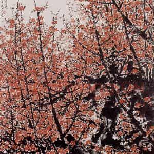 1973年 关山月《俏不争春》国画花鸟作品图片鉴赏