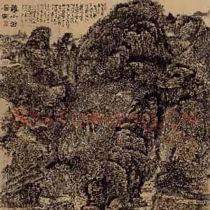 1976年 黄秋园《秋山幽居图》国画山水作品图片鉴赏