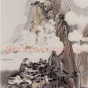 1984年 方俊《水乡》国画山水作品图片鉴赏
