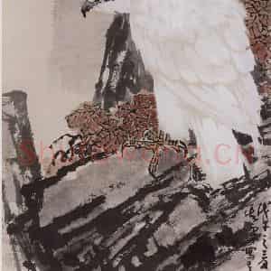 1978年 孙其峰《白鹰》国画花鸟作品图片鉴赏