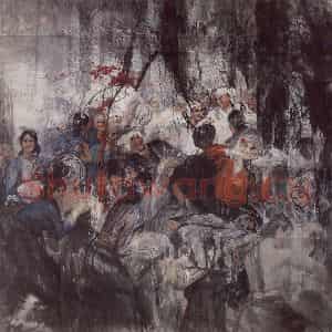 1979年 石齐《人人都在幸福中》国画人物作品图片鉴赏