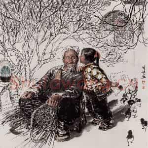 1979年 王有政《悄悄话》国画人物作品图片鉴赏