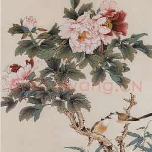 1980年 俞致贞《国色天香》国画花鸟作品图片鉴赏