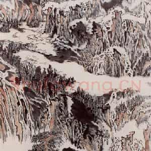 1986年 陆俨少《山阴道上》国画山水作品图片鉴赏