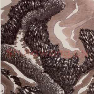 1986年 罗平安《高塬的律动》国画山水作品图片鉴赏