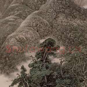 1986年 苗重安《根深叶茂》国画山水作品图片鉴赏