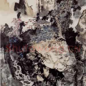 1988年 梁树年《醉翁亭》国画山水作品图片鉴赏