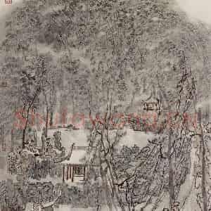 1989年 童中焘《翠幄》国画山水作品图片鉴赏