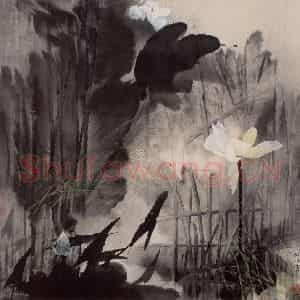 1990年 袁运甫《幽香》国画花鸟作品图片鉴赏