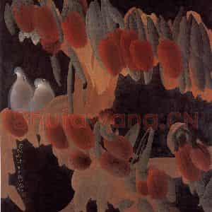 1990年 李魁正《金秋烁烁》国画花鸟作品图片鉴赏