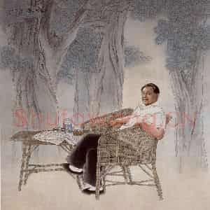 1991年 刘大为《晚风》国画人物作品图片鉴赏