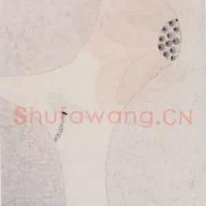 1999年 陈家泠《荷花》国画花鸟作品图片鉴赏