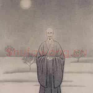 1996年 顾生岳《弘一法师》国画人物作品图片鉴赏