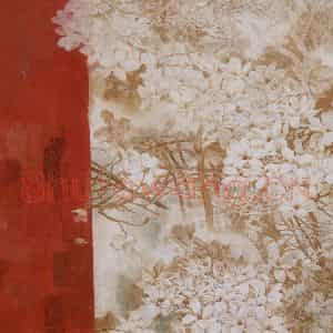 2001年 莫晓松《春到红墙》国画花鸟作品图片鉴赏