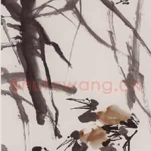 2003年 汤立《三思图》国画花鸟作品图片鉴赏