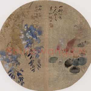 约19世纪70年代末期 任伯年《纨扇集锦册十二开》国画花鸟作品图片鉴赏