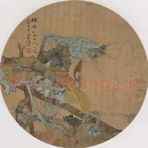 1879年 任伯年《纨扇集锦册十二开》国画花鸟作品图片鉴赏