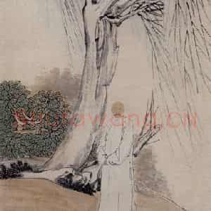 1868年 任伯年《榴生像》国画综合作品图片鉴赏