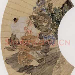 1868年 任伯年《秋英有吉》国画花鸟作品图片鉴赏