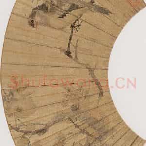 1873年 任伯年《花鸟人物扇面册四开》国画花鸟作品图片鉴赏
