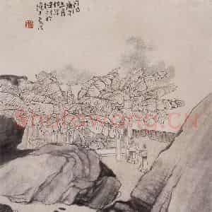 1870年 任伯年《访友图》国画综合作品图片鉴赏