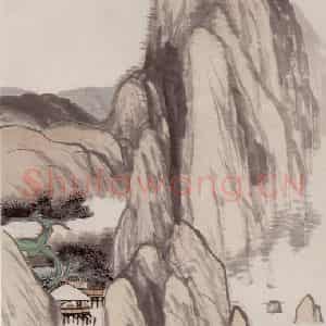 1870年 任伯年《仿大涤子山水》国画山水作品图片鉴赏
