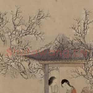 1865年 任伯年《玉楼人醉杏花天》国画综合作品图片鉴赏