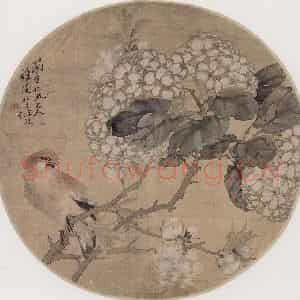 约19世纪70年代初期 任伯年《花鸟》国画花鸟作品图片鉴赏