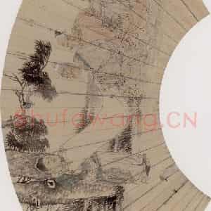 约19世纪70年代中期 任伯年《二老读画》国画人物作品图片鉴赏