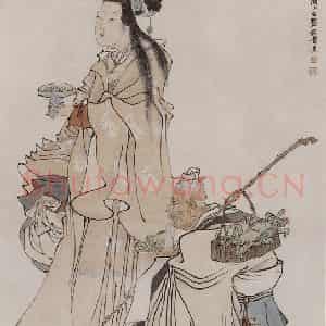 1871年 任伯年《庆寿图》国画人物作品图片鉴赏
