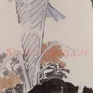 约19世纪70年代初期 任伯年《蕉阴狸奴图》国画花鸟作品图片鉴赏