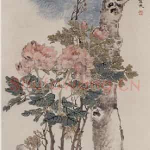 1874年 任伯年《富贵长寿》国画花鸟作品图片鉴赏