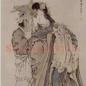 1874年 任伯年《女仙图》国画人物作品图片鉴赏