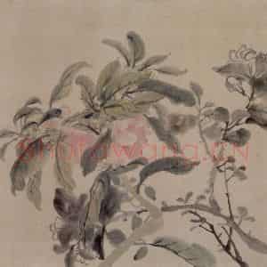 1866年 任伯年《丙寅花卉册》国画花鸟作品图片鉴赏