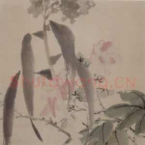 1866年 任伯年《丙寅花卉册》国画花鸟作品图片鉴赏